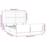 vidaXL Cadre de lit sans matelas bleu foncé 140x200 cm velours