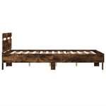vidaXL Cadre de lit avec tête de lit et LED chêne fumé 120x190 cm
