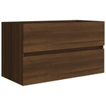 vidaXL Meuble lavabo avec bassin intégré Chêne brun Bois d'ingénierie