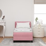 vidaXL Lit à Sommier avec Matelas Rose 80x200 cm Velours