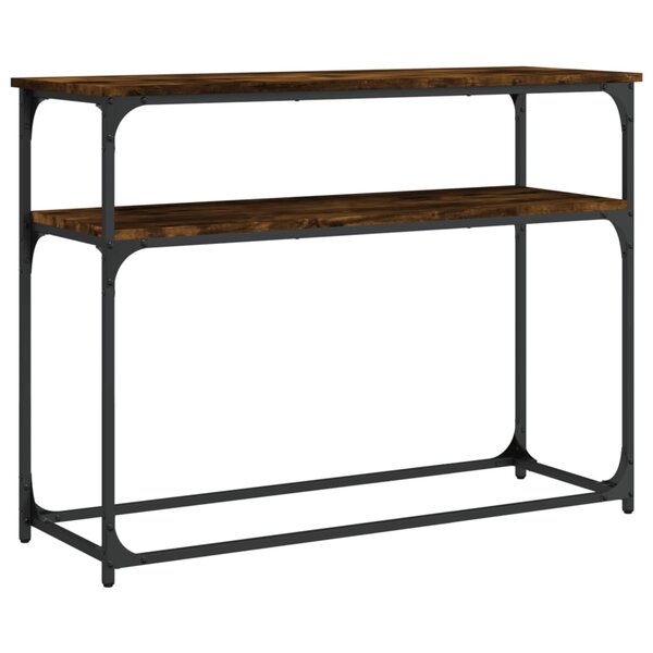 vidaXL Table console chêne fumé 100x35 5x75 cm bois d'ingénierie