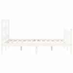 vidaXL Cadre de lit sans matelas blanc 140x190 cm bois de pin massif