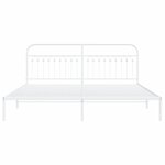 vidaXL Cadre de lit métal avec tête de lit blanc 200x200 cm