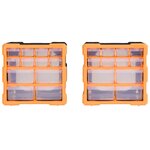 vidaXL Organisateurs multi-tiroirs avec 12 tiroirs 2 Pièces 26 5x16x26 cm