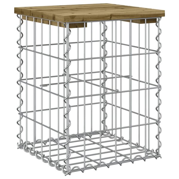 vidaXL Banc de jardin design gabion 33x31x42 cm bois de pin imprégné