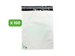 100 Enveloppes plastique opaques 80 microns N°4 - 335x410mm