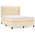 vidaXL Sommier à lattes de lit avec matelas Crème 140x190 cm Tissu
