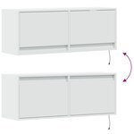 vidaXL Meuble TV mural avec lumières LED blanc 100x31x35 cm