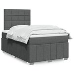 vidaXL Sommier à lattes de lit avec matelas Gris foncé 120x200cm Tissu