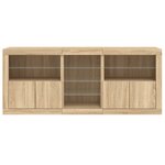 vidaXL Buffet avec lumières LED chêne sonoma 162x37x67 cm