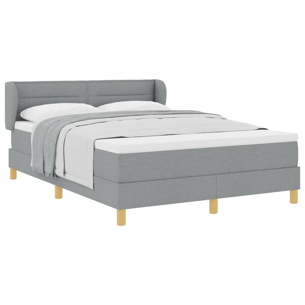 Lit à Ressorts VidaXL avec Matelas Gris Clair 140x200 cm en Tissu