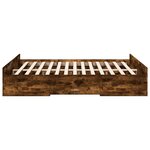 vidaXL Cadre de lit et tiroirs chêne fumé 150x200 cm bois d'ingénierie