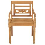 vidaXL Chaises Batavia lot de 2 et coussins rouges Bois de teck massif