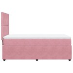 vidaXL Sommier à lattes de lit avec matelas Rose 100x200 cm Velours