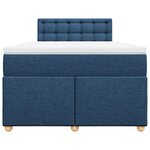 vidaXL Sommier à lattes de lit avec matelas Bleu 120x200 cm Tissu