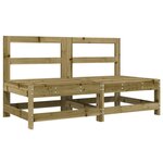 vidaXL Canapés centraux de jardin 2 Pièces bois de pin imprégné
