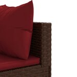 vidaXL Salon de jardin avec coussins 7 Pièces marron résine tressée
