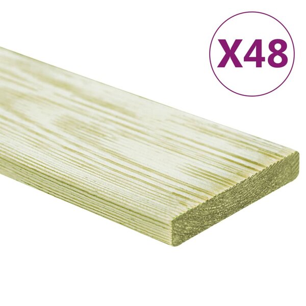 vidaXL Panneaux de terrasse 48 Pièces 5 76 m² 1 m Pin massif imprégné