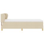 Lit Box Spring vidaXL avec Matelas en Crème  90x200 cm  Tissu