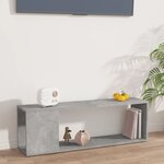 vidaXL Meuble TV Gris béton 100x24x32 cm Bois d'ingénierie