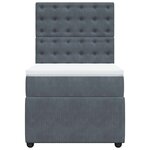 vidaXL Sommier à lattes de lit avec matelas Gris foncé 100x200 cm