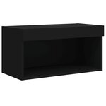 vidaXL Meuble TV avec lumières LED noir 60x30x30 cm