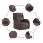 vidaXL Fauteuil inclinable électrique Marron Similicuir