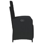 vidaXL Chaises inclinables de jardin lot de 2 repose-pied noir rotin