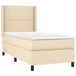 vidaXL Sommier à lattes de lit matelas LED Crème 80x200cm Tissu