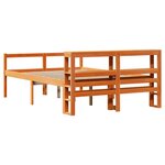 vidaXL Cadre de lit et tête de lit cire marron 135x190 cm bois de pin