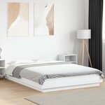 vidaXL Cadre de lit avec lumières LED sans matelas blanc 120x200 cm