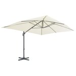 vidaXL Parasol avec base portable Sable