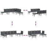 vidaXL Bancs de jardin avec coussins lot de 4 acier enduit de poudre