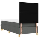 vidaXL Lit à Ressort avec Matelas & Banc Gris Foncé 100x200 cm Tissu