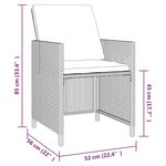vidaXL Ensemble à dîner de jardin avec coussins 5 Pièces poly rotin noir