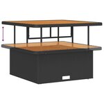 Set de canapés de jardin vidaXL 14 pièces avec coussins Noir Poly Rotin Acacia
