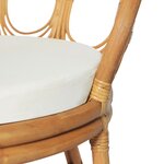 vidaXL Chaise à manger avec coussin marron clair Rotin naturel et lin