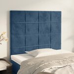 vidaXL Têtes de lit 2 Pièces Bleu foncé 90x5x78/88 cm Velours