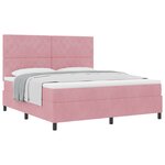 Lit à ressort vidaXL avec matelas rose Super King en velours