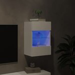 vidaXL Meuble TV mural avec lumières LED blanc 40x30x60 5 cm