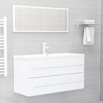 vidaXL Armoire d'évier Blanc 100x38 5x48 cm Aggloméré