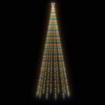 vidaXL Sapin de Noël avec piquet 732 LED Colorées 500 cm
