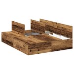 Cadre de lit de rangement vidaXL en bois ancien 135x190 cm