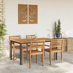 Table de jardin vidaXL 150x90x75 cm en bois d'acacia massif et métal