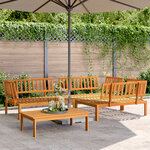 vidaXL Salon palette de jardin 4 Pièces bois d'acacia massif