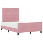 vidaXL Cadre de lit en velours rose 120x200 cm
