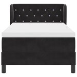 Lit à sommier à ressorts avec matelas vidaXL Noir 90x200 cm Velours