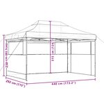 vidaXL Tente de réception pliable escamotable 3 parois latérales vert