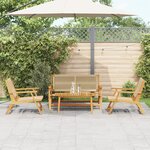 vidaXL Ensemble de chaises de jardin de 4 - Bois d'acacia beige