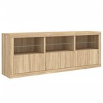 vidaXL Buffet avec lumières LED chêne sonoma 181 5x37x67 cm